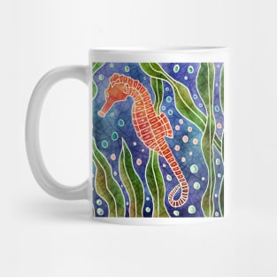 Seahorse batik silk painting Mug